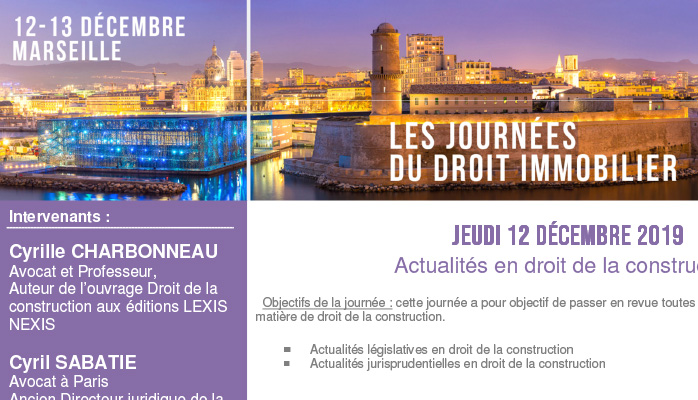 Me SAIMAN, Me BEFVE et Me BERGANT ont participé au séminaire "Les journées du Droit Immobilier" organisé par Eurojuris